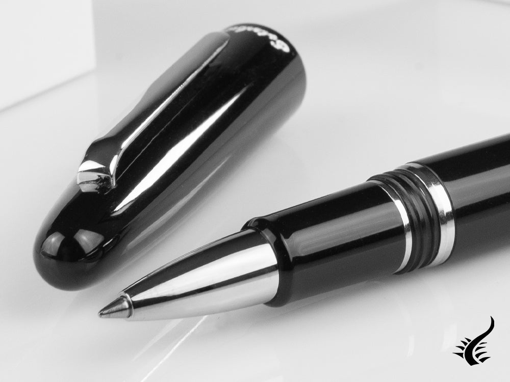 Esterbrook Estie Ebony Rollerball pen, Black Resin, Chrome Trim, E107