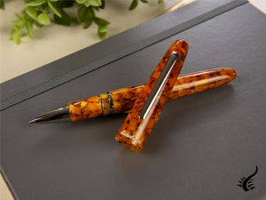 Esterbrook Estie Honeycomb Rollerball pen, Resin, Amber, Chrome Trim, E437