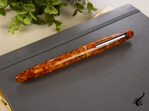 Esterbrook Estie Honeycomb Rollerball pen, Resin, Amber, Chrome Trim, E437