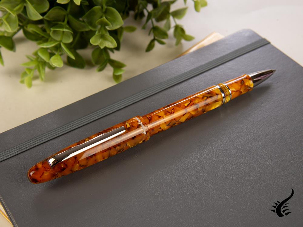 Esterbrook Estie Honeycomb Rollerball pen, Resin, Amber, Chrome Trim, E437