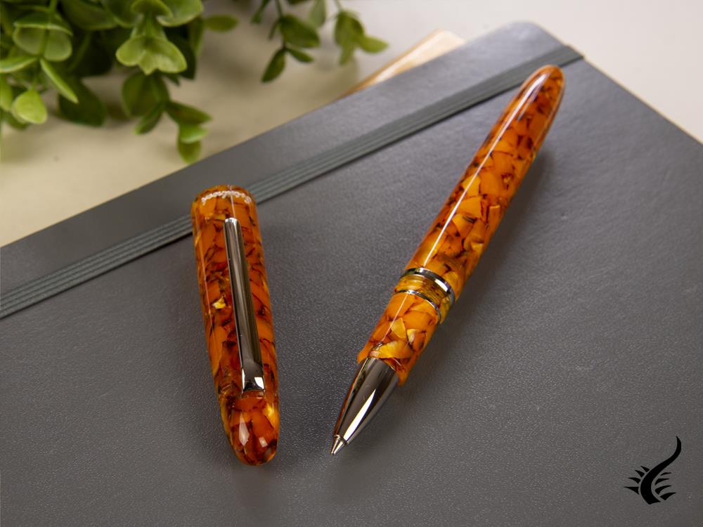 Esterbrook Estie Honeycomb Rollerball pen, Resin, Amber, Chrome Trim, E437