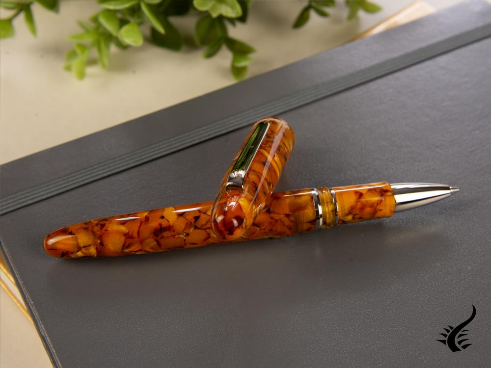 Esterbrook Estie Honeycomb Rollerball pen, Resin, Amber, Chrome Trim, E437