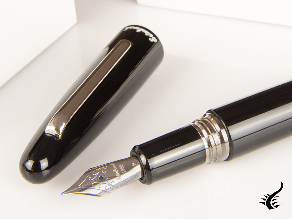 Esterbrook Estie Oversize Ebony Fountain Pen, Black, Chrome Trim, E166