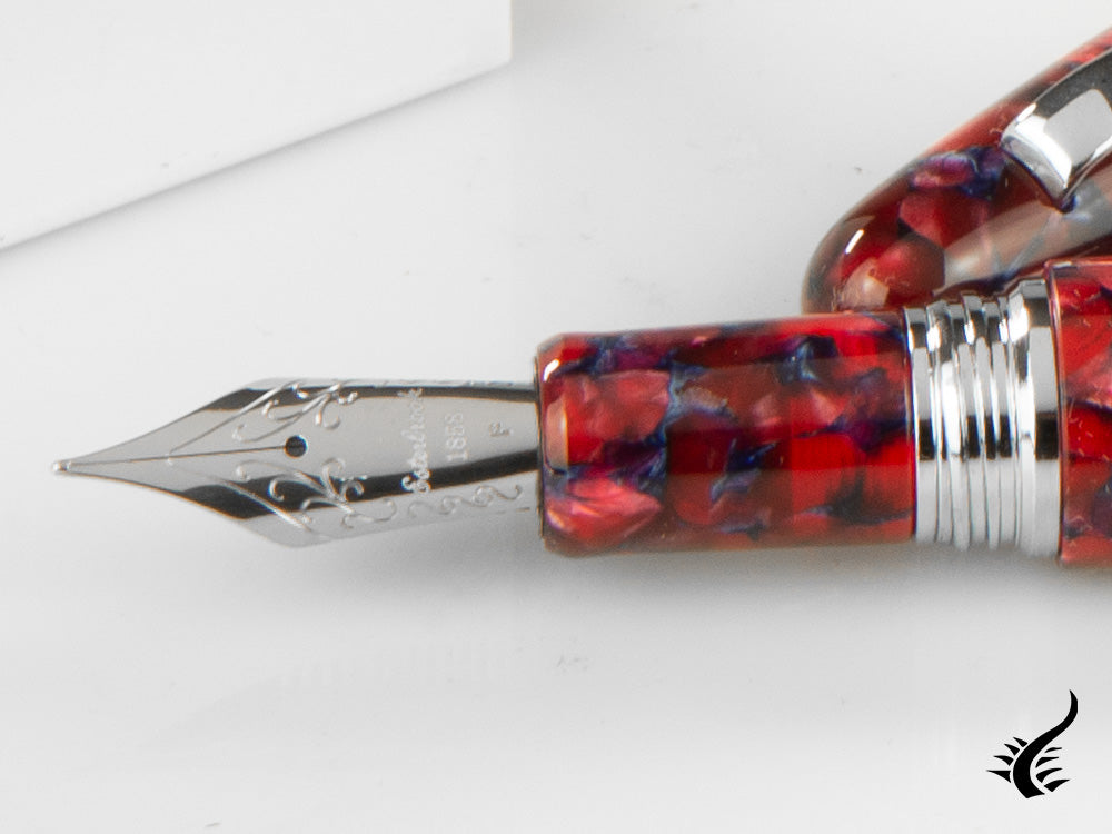 Esterbrook Estie Oversize Scarlet Fountain Pen, Palladium trim, ESC926