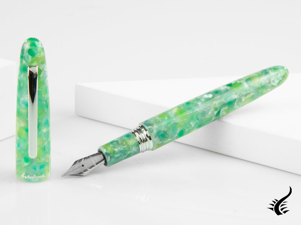 Esterbrook Estie Oversize Sea Glass Fountain Pen, Chrome Trim, ESG826