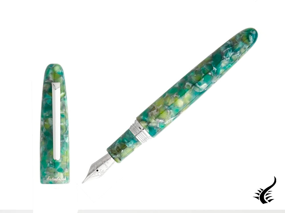 Esterbrook Estie Oversize Sea Glass Fountain Pen, Chrome Trim, ESG826