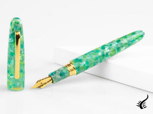 Esterbrook Estie Oversize Sea Glass Fountain Pen, Gold plated, ESG806