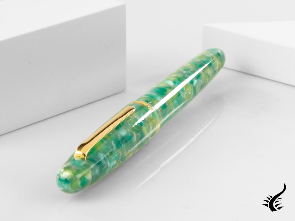 Esterbrook Estie Oversize Sea Glass Fountain Pen, Gold plated, ESG806