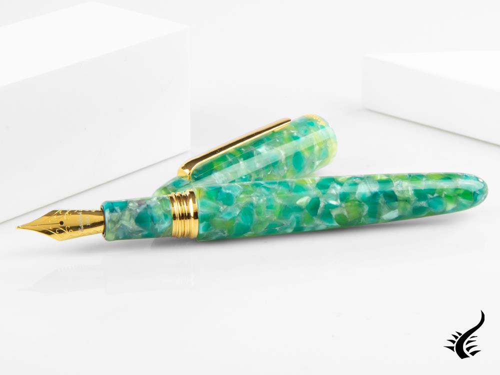 Esterbrook Estie Oversize Sea Glass Fountain Pen, Gold plated, ESG806