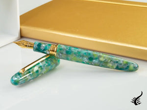 Esterbrook Estie Oversize Sea Glass Fountain Pen, Gold plated, ESG806