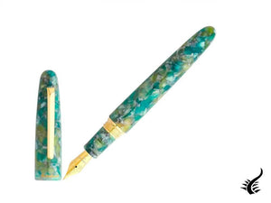 Esterbrook Estie Oversize Sea Glass Fountain Pen, Gold plated, ESG806