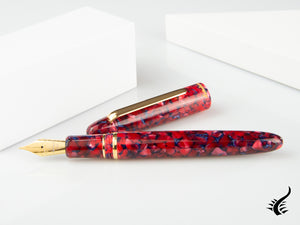 Stylo plume Esterbrook Estie Scarlet, résine, rouge, plaqué or, ESC916