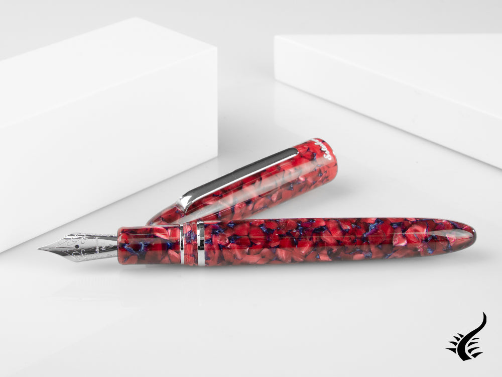 Stylo plume Esterbrook Estie Scarlet, résine, rouge, palladium, ESC936