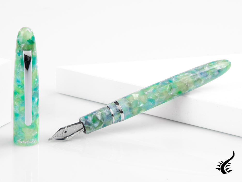 Esterbrook Estie Sea Glass Fountain Pen, Chrome Trim, ESG836