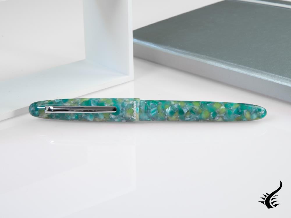 Esterbrook Estie Sea Glass Rollerball pen, Resin, Green, Chrome Trim, ESG827