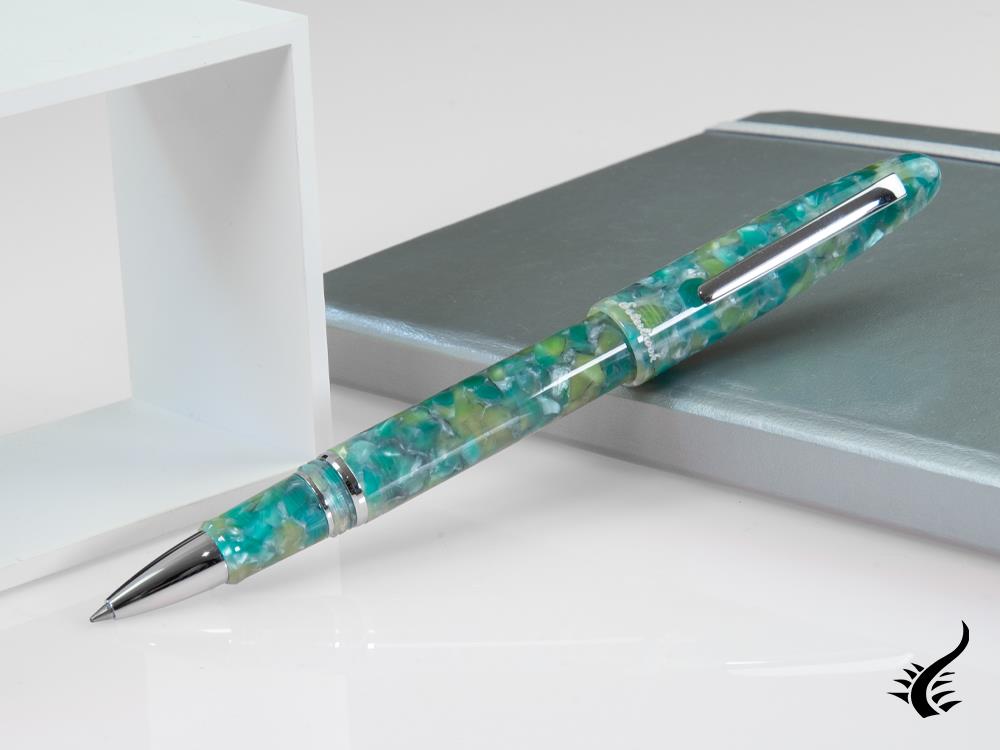 Esterbrook Estie Sea Glass Rollerball pen, Resin, Green, Chrome Trim, ESG827