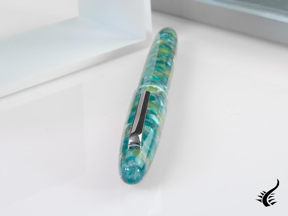 Esterbrook Estie Sea Glass Rollerball pen, Resin, Green, Chrome Trim, ESG827