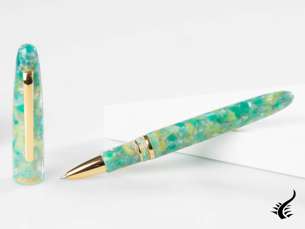 Esterbrook Estie Sea Glass Rollerball pen, Resin, Green, Gold plated, ESG817