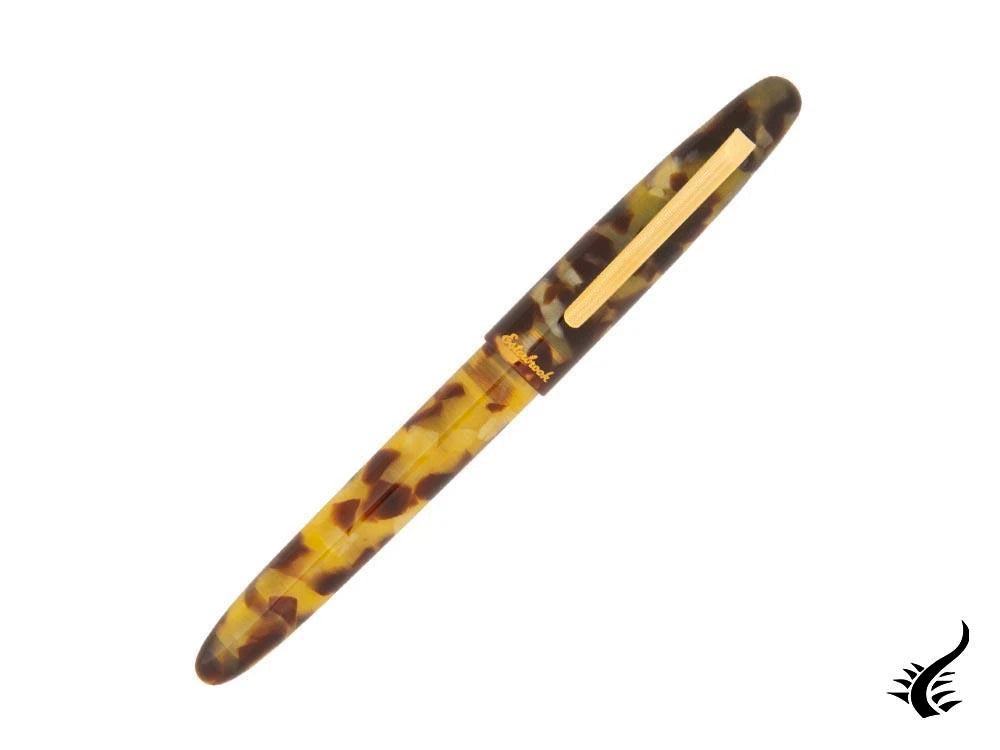 Esterbrook Estie Tortoise Fountain Pen, Black Resin, Gold plated, E136