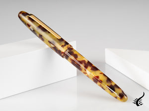 Esterbrook Estie Tortoise Fountain Pen, Black Resin, Gold plated, E136