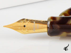 Esterbrook Estie Tortoise Fountain Pen, Black Resin, Gold plated, E136