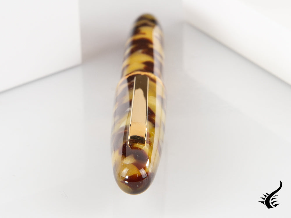 Esterbrook Estie Tortoise Fountain Pen, Black Resin, Gold plated, E136