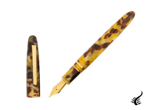 Esterbrook Estie Tortoise Fountain Pen, Black Resin, Gold plated, E136