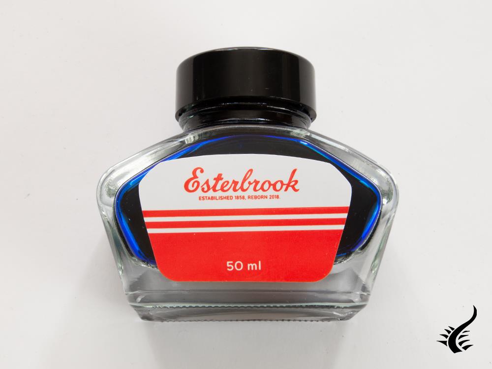 Esterbrook Ink Bottle Aqua, Blue, 50ml, Crystal, EINK-AQUA