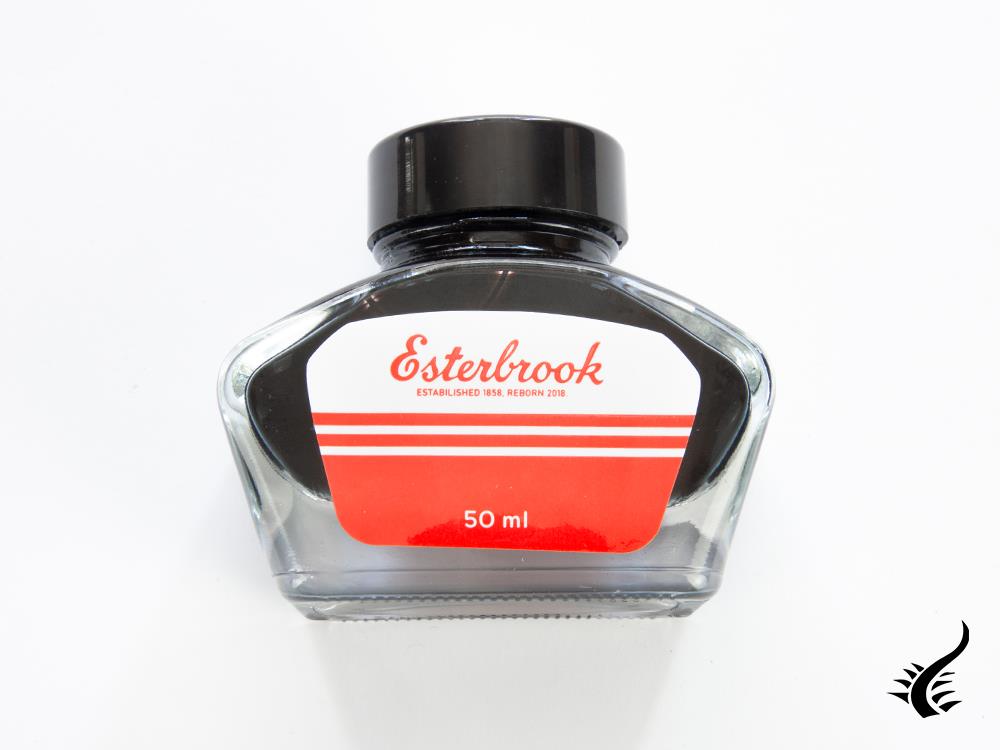 Esterbrook Ink Bottle, Black, 50ml, Crystal, EINK-EBONY