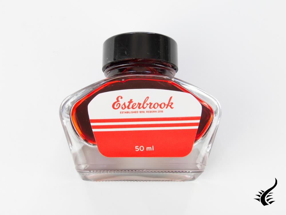 Esterbrook Ink Bottle Scarlet, Red, 50ml, Crystal, EINK-SCARLET