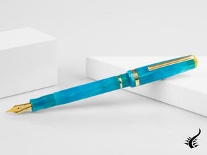 Stylo plume Esterbrook JR Blue Breeze, résine marbrée, bleu, EJRBB