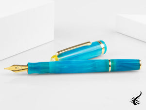 Esterbrook JR Blue Breeze Fountain Pen, Marbled resin, Blue, EJRBB