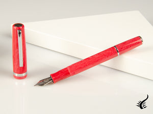 Stylo plume Esterbrook JR Carmine, résine marbrée, rouge, EJR-RED