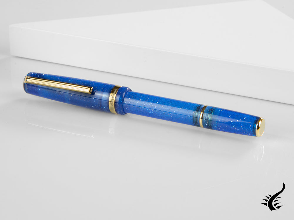 Stylo plume Esterbrook JR Fantasy, résine marbrée, bleu, EJRF