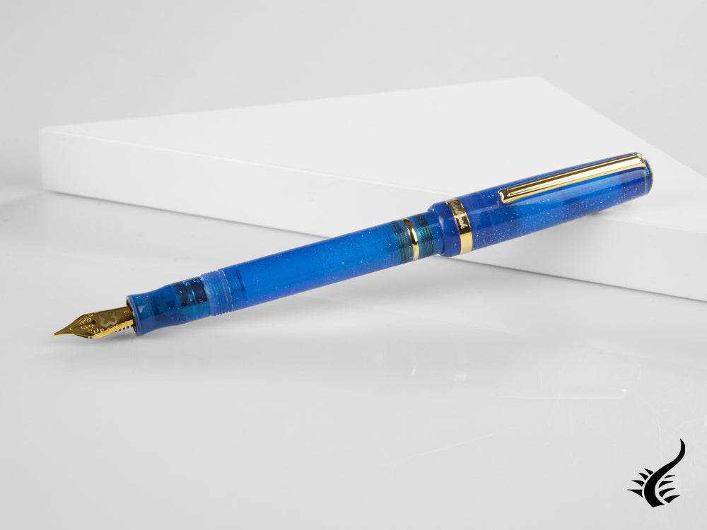 Stylo plume Esterbrook JR Fantasy, résine marbrée, bleu, EJRF