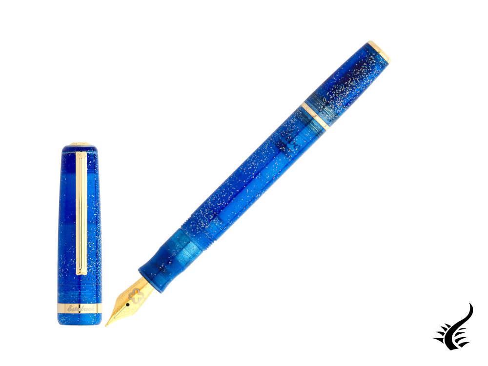 Stylo plume Esterbrook JR Fantasy, résine marbrée, bleu, EJRF