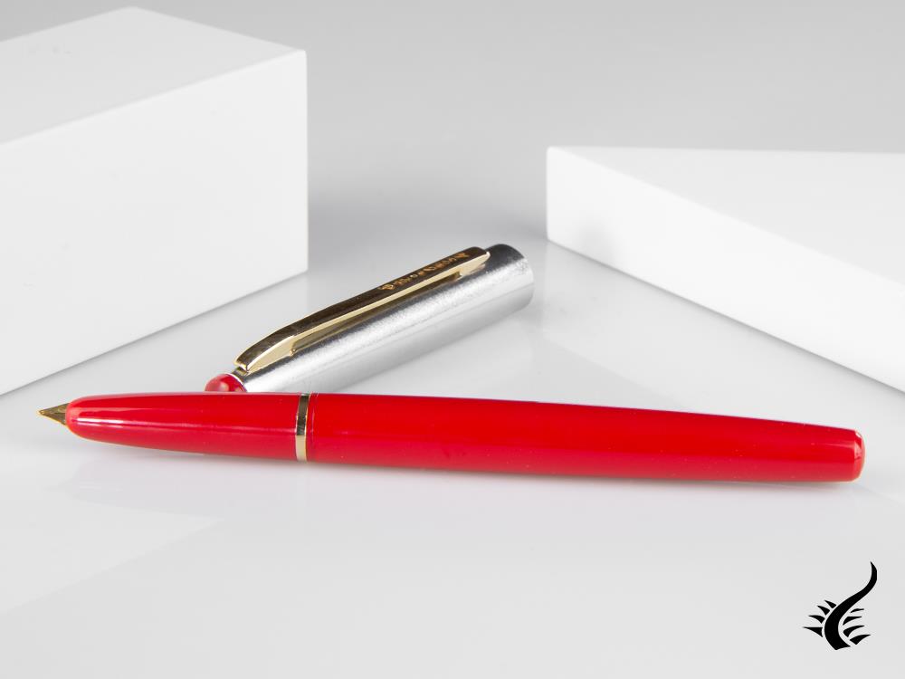 Esterbrook Phaeton 300R Fountain Pen, Red Resin, Chrome, E326