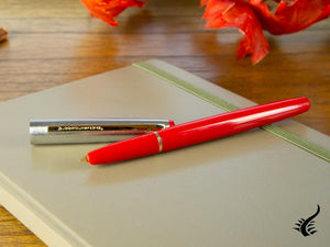 Stylo plume Esterbrook Phaeton 300R, résine rouge, chrome, E326