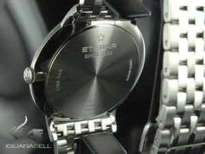 Montre à quartz Eterna Eternity Gent, ETA 955.112, 40 mm, argent, bracelet en acier