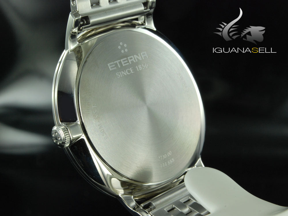 Montre à quartz Eterna Eternity Gent, ETA 955.112, 42 mm, argent, bracelet en acier