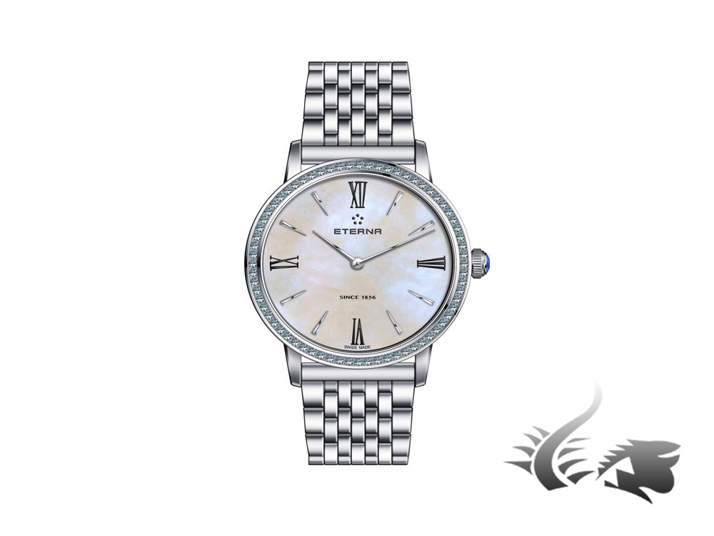 Eterna Eternity Lady Quartz watch, ETA 956.412, 32mm, Diamonds, Mother Of Pearl