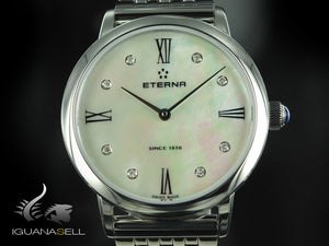 Eterna Eternity Lady Quartz watch, ETA 956.412, 32mm, Diamonds, Mother of Pearl