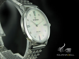 Montre à quartz Eterna Eternity Lady, ETA 956.412, 32 mm, diamants, nacre