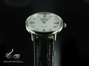 Montre à quartz Eterna Eternity Lady, ETA 956.412, 32 mm, blanche, bracelet en cuir