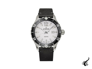 Montre à quartz Eterna KonTiki, ETA Quartz 956.412, 36 mm, bracelet en cuir, noir