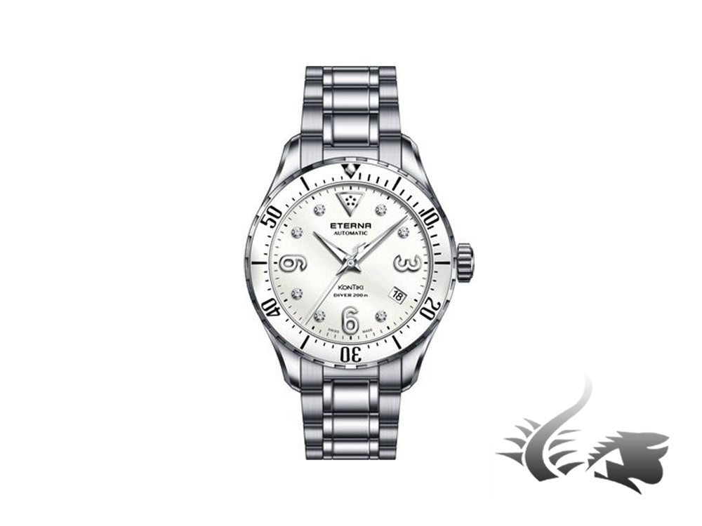 Montre automatique Eterna Lady KonTiki Diver, SW 200-1, 38 mm, 20 atm, édition spéciale