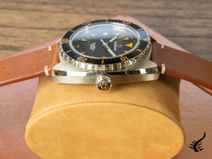 Montre automatique Eterna Super KonTiki, SW 200-1, noire, bracelet en cuir