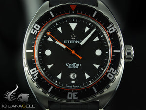 Eterna Super KonTiki Automatic Watch, SW 200-1, Black, Rubber strap