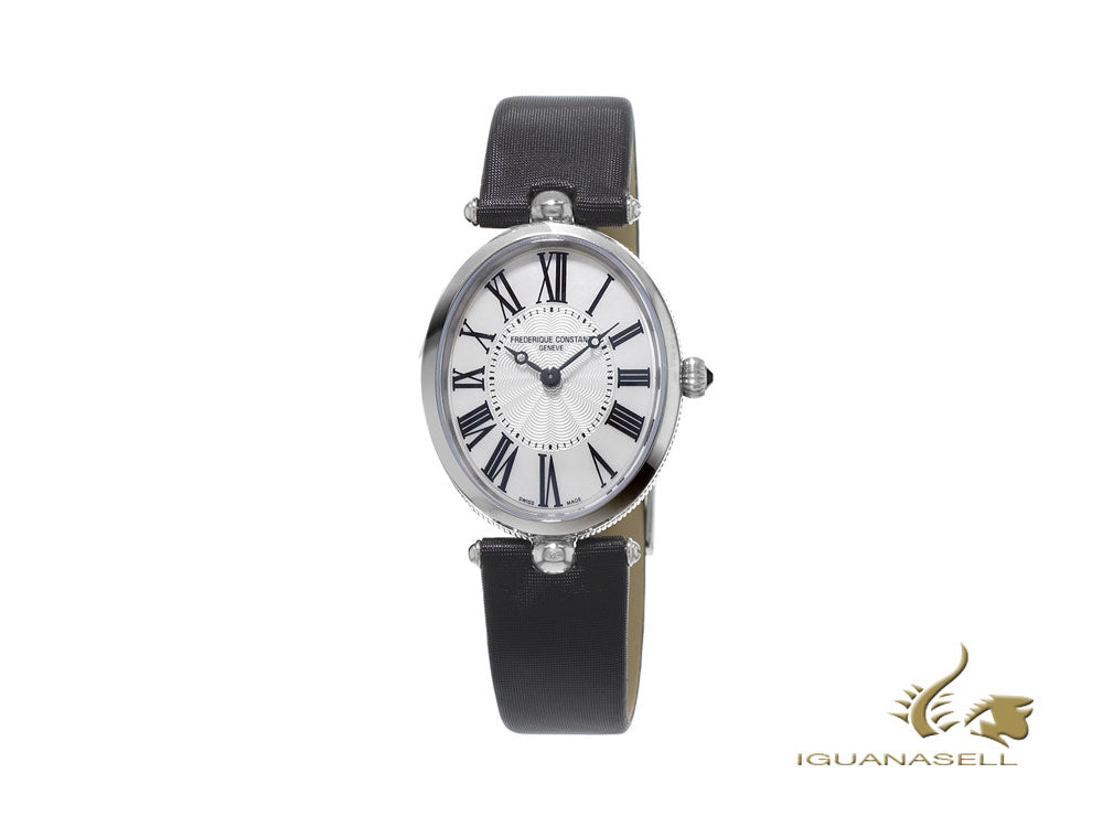 Montre à quartz Art Déco pour femme Classics de Frederique Constant, 30 mm, noire, satinée