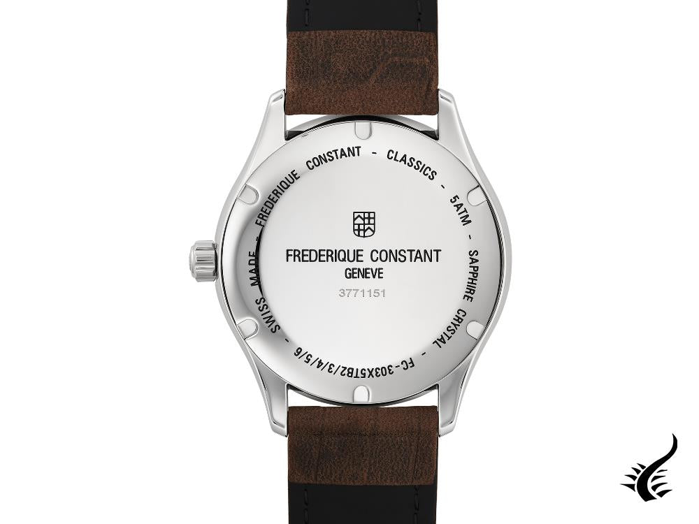 Montre automatique classique Frédérique Constant, FC-303, argent, marron, FC-303NS5B6